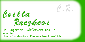 csilla raczkevi business card